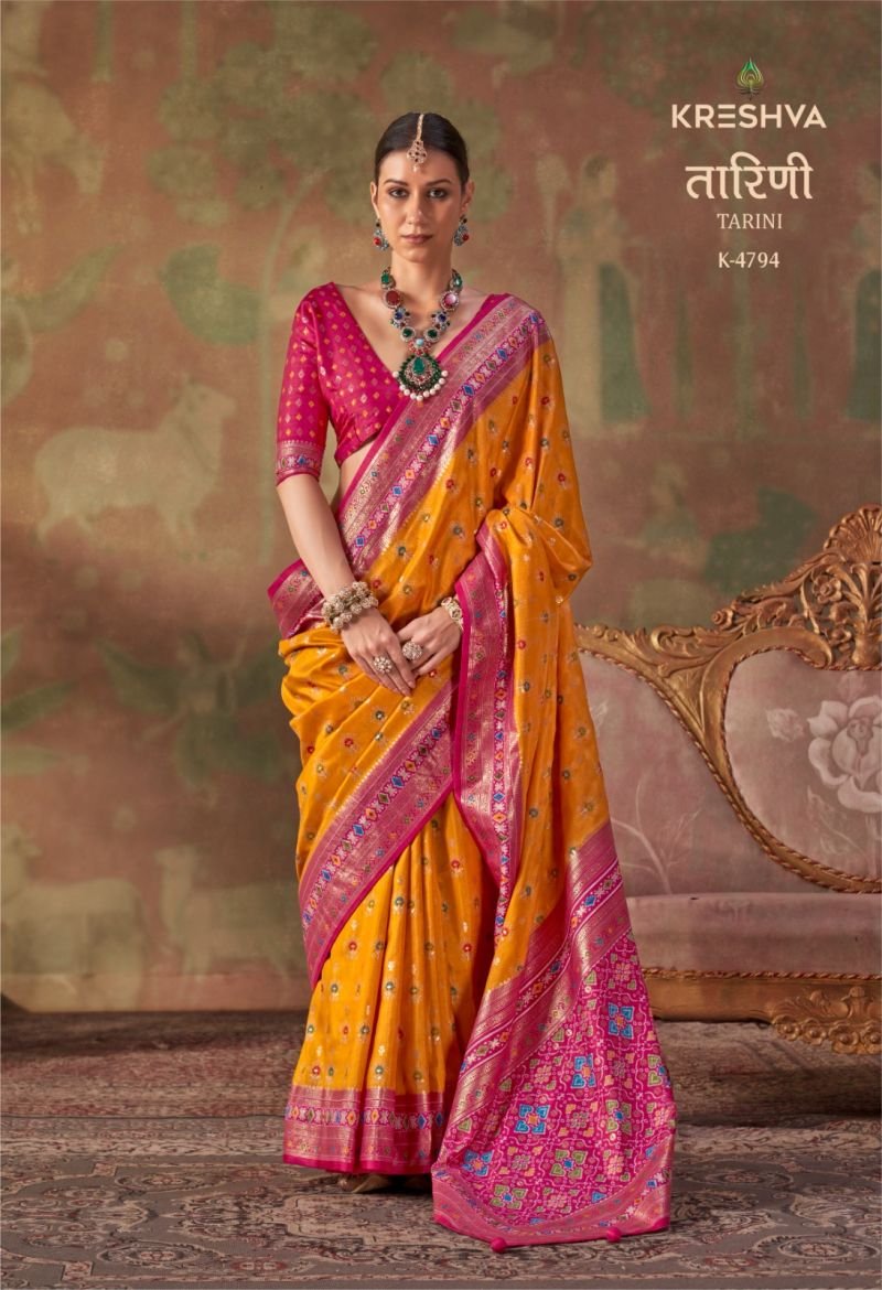 Buy Kreshva Tarini Silk Classic Patola Design Saree Collection Wholesale 2026