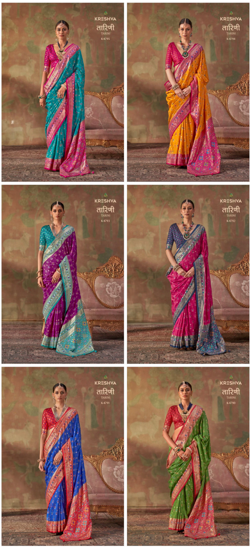 Buy Kreshva Tarini Silk Classic Patola Design Saree Collection Wholesale 2026
