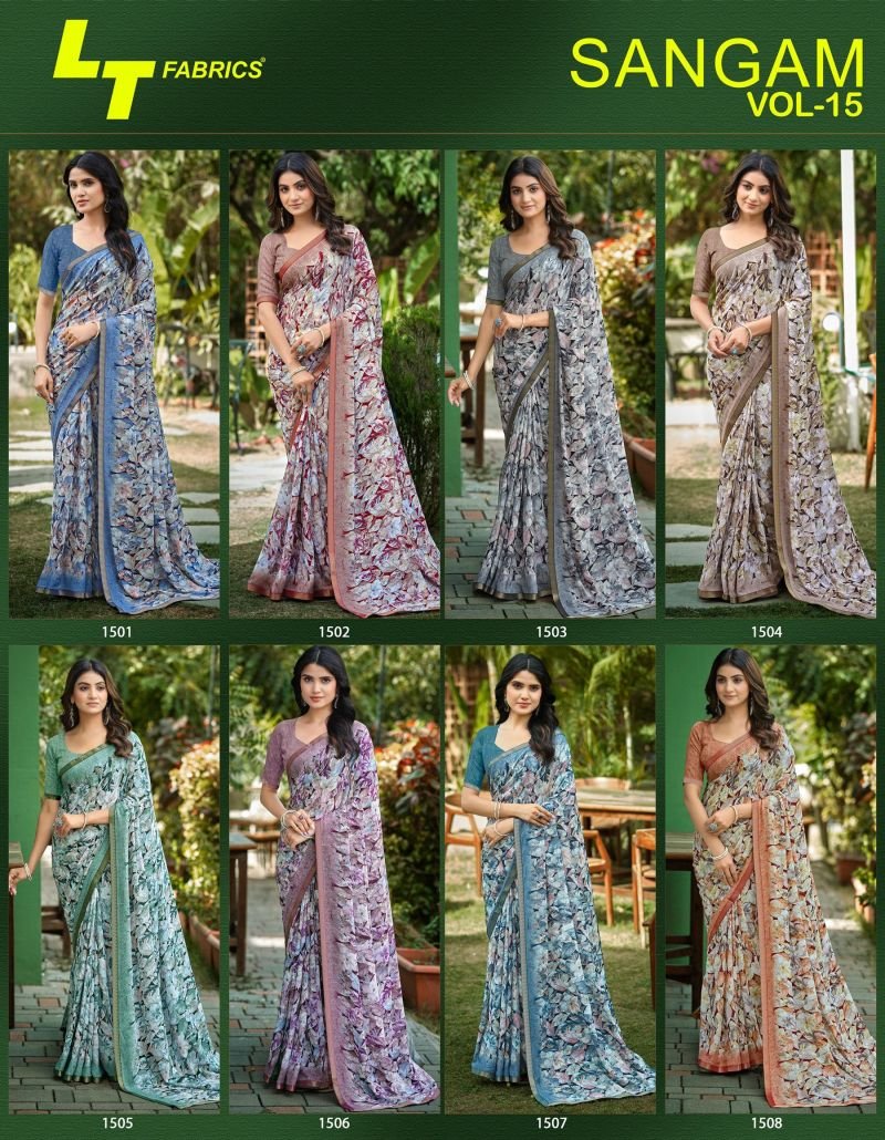 Lt Sangam Vol 15 Micro Printed Saree Collection Wholesale