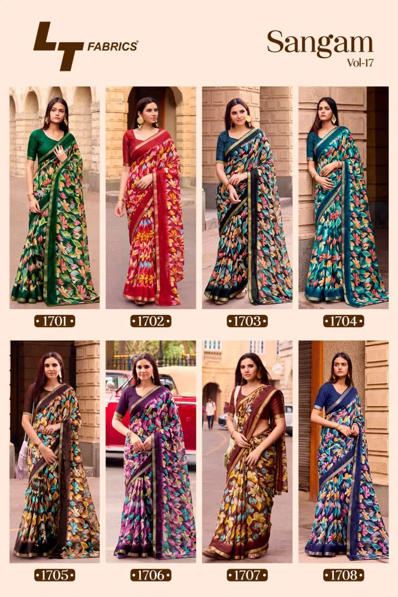 Latest Lt Sangam Vol 17 Micro Printed Saree Collection Wholesale 2026
