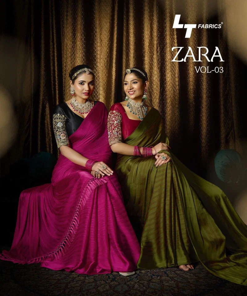 Lt Zara Vol 3 Soft Silk Sequence Saree Collection Wholesale