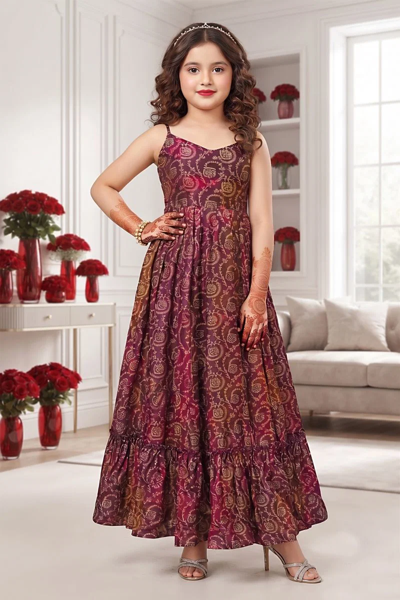 Lucaya Kids Vol 1 Rayon Digital Printed Flare Gown Set Collection Wholesale