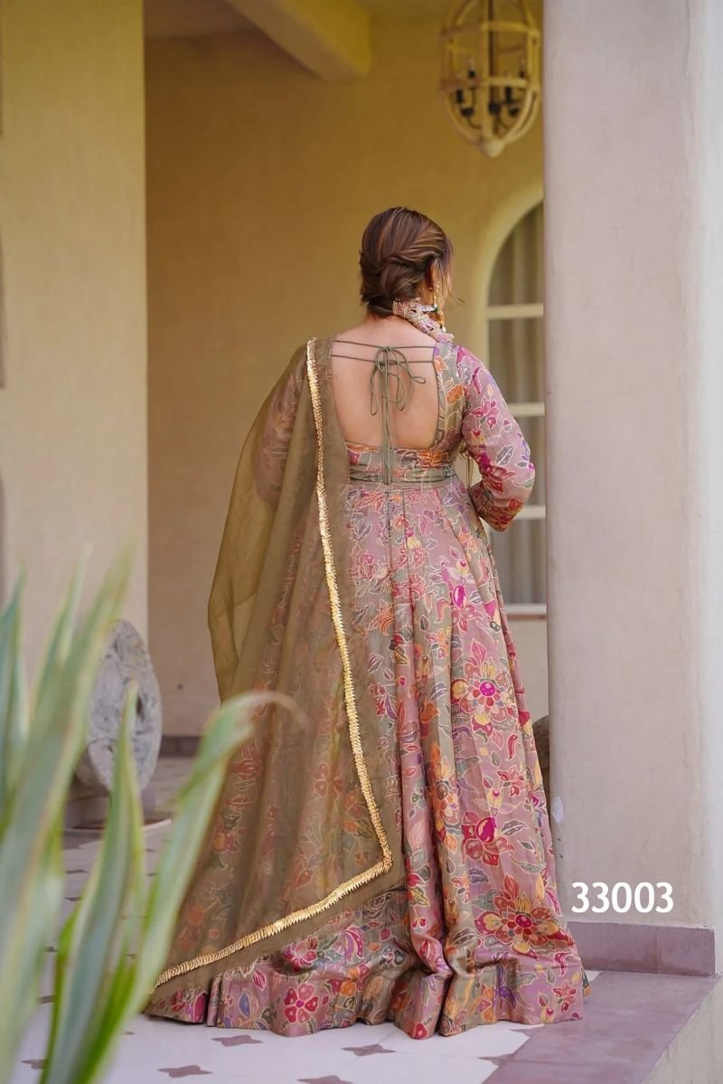 Launching Lucaya Vol 33 Silk Digital Printed Flared Gown With Dupatta Collection Wholesale 2026