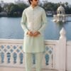 Malai Mens Kurta Vol 1 Malai Satin jacquard Work Kurta Bottom With Koti Wholesale
