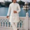 Stylish Malai Mens Kurta Vol 1 Malai Satin jacquard Work Kurta Bottom With Koti Wholesale 2026