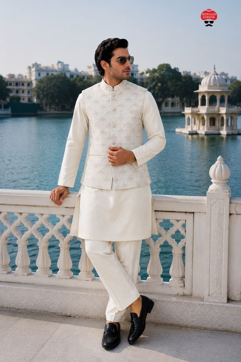 Stylish Malai Mens Kurta Vol 1 Malai Satin jacquard Work Kurta Bottom With Koti Wholesale 2026