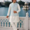 Stylish Malai Mens Kurta Vol 1 Malai Satin jacquard Work Kurta Bottom With Koti Wholesale 2026