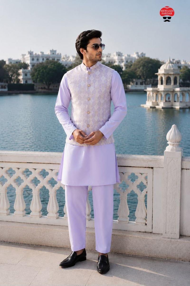 Stylish Malai Mens Kurta Vol 1 Malai Satin jacquard Work Kurta Bottom With Koti Wholesale 2026