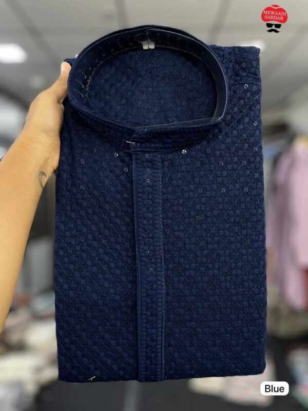 Beautiful Manyavar Chikankari Vol 2 Rayon Chikan Schiffli Work Mens Kurta With Pant Wholesale 2026