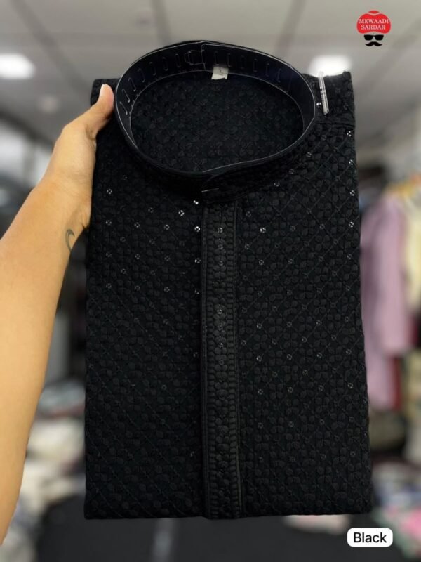 Beautiful Manyavar Chikankari Vol 2 Rayon Chikan Schiffli Work Mens Kurta With Pant Wholesale 2026