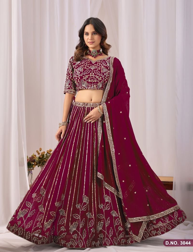 Mehvish Vol 34 Faux Georgette Embroidered Lehenga Choli Collection Wholesale