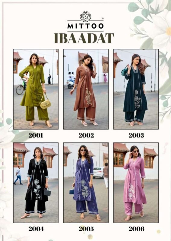 Launching Mittoo Ibaadat Rayon Thread Work Kurti With Bottom Collection Wholesale 2026