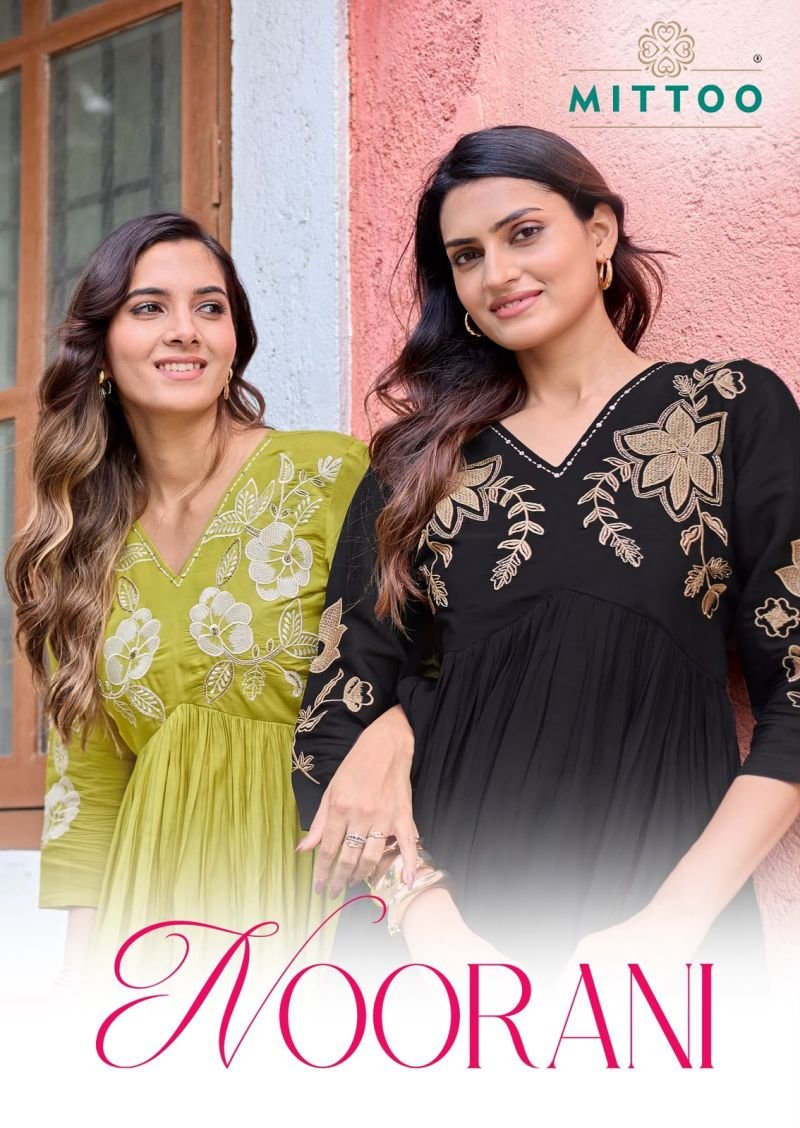 Mittoo Noorani Mul Chanderi Thread Work Kurti With Bottom Dupatta Wholesale
