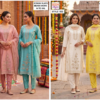 Latest Ossm Style 1522 And 1523 Roman Glass Beads Work Kurti WIth Bottom Dupatta Wholesale 2026