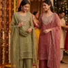 Ossm Style 1524 And 1525 Salsa Beads And Hand Work Kurti With Bottom Dupatta Wholesale