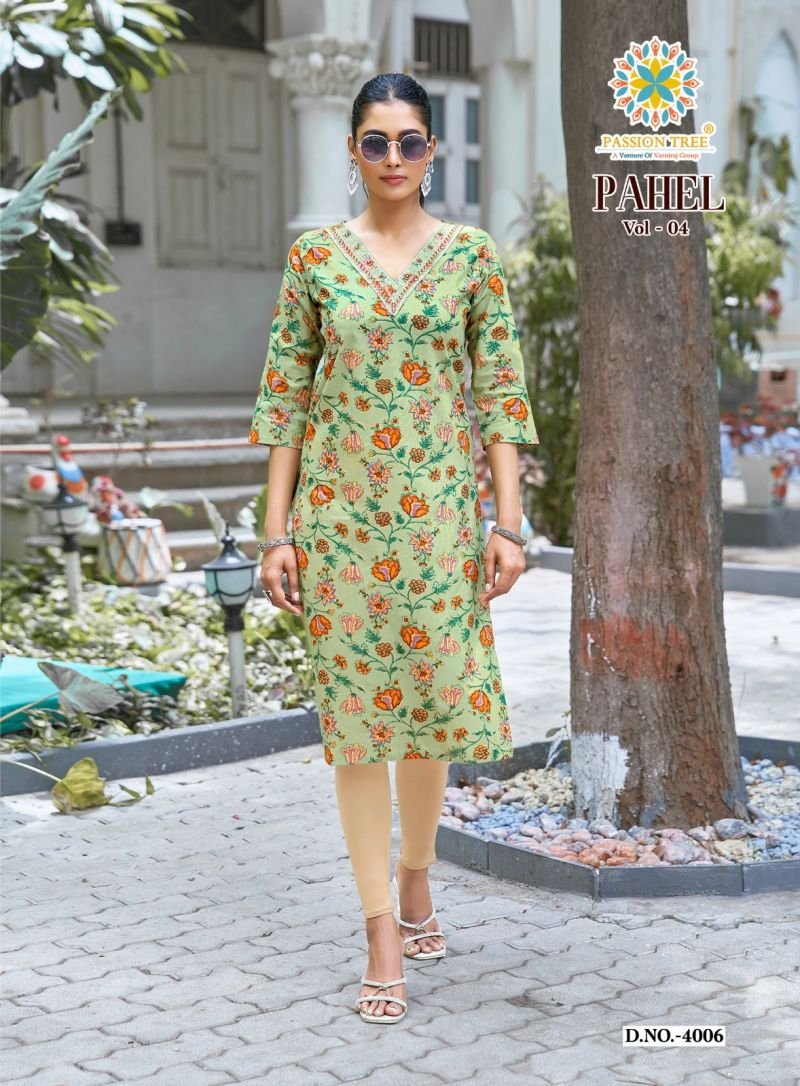 Latest Pahel Vol 4 By Passion Tree Cotton Printed Kurti Collection Wholesale 2026