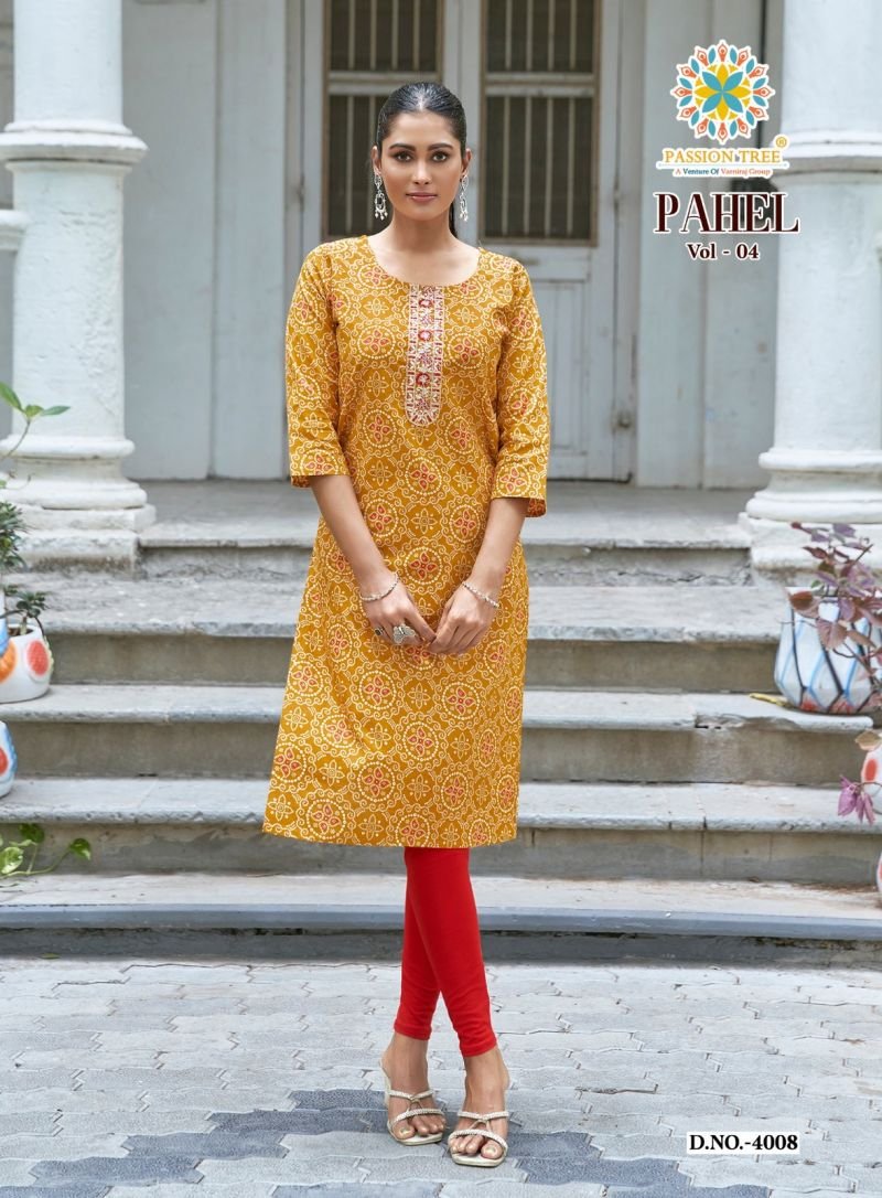 Latest Pahel Vol 4 By Passion Tree Cotton Printed Kurti Collection Wholesale 2026