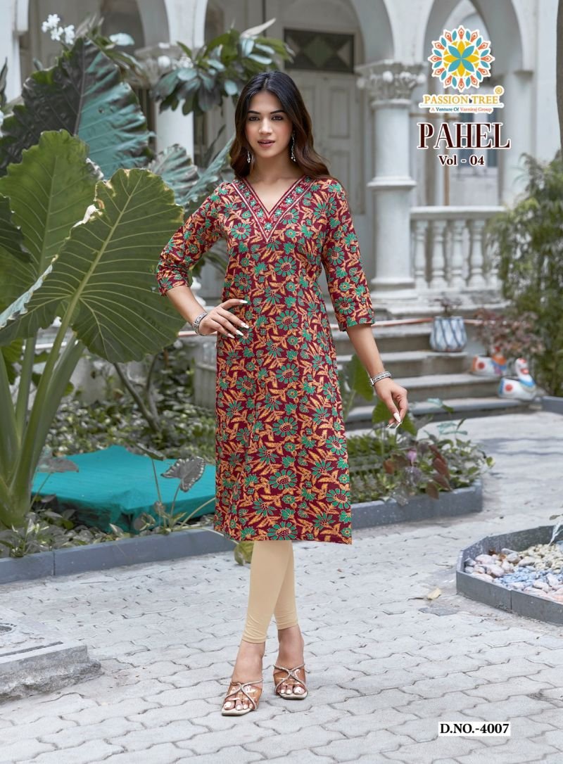 Latest Pahel Vol 4 By Passion Tree Cotton Printed Kurti Collection Wholesale 2026