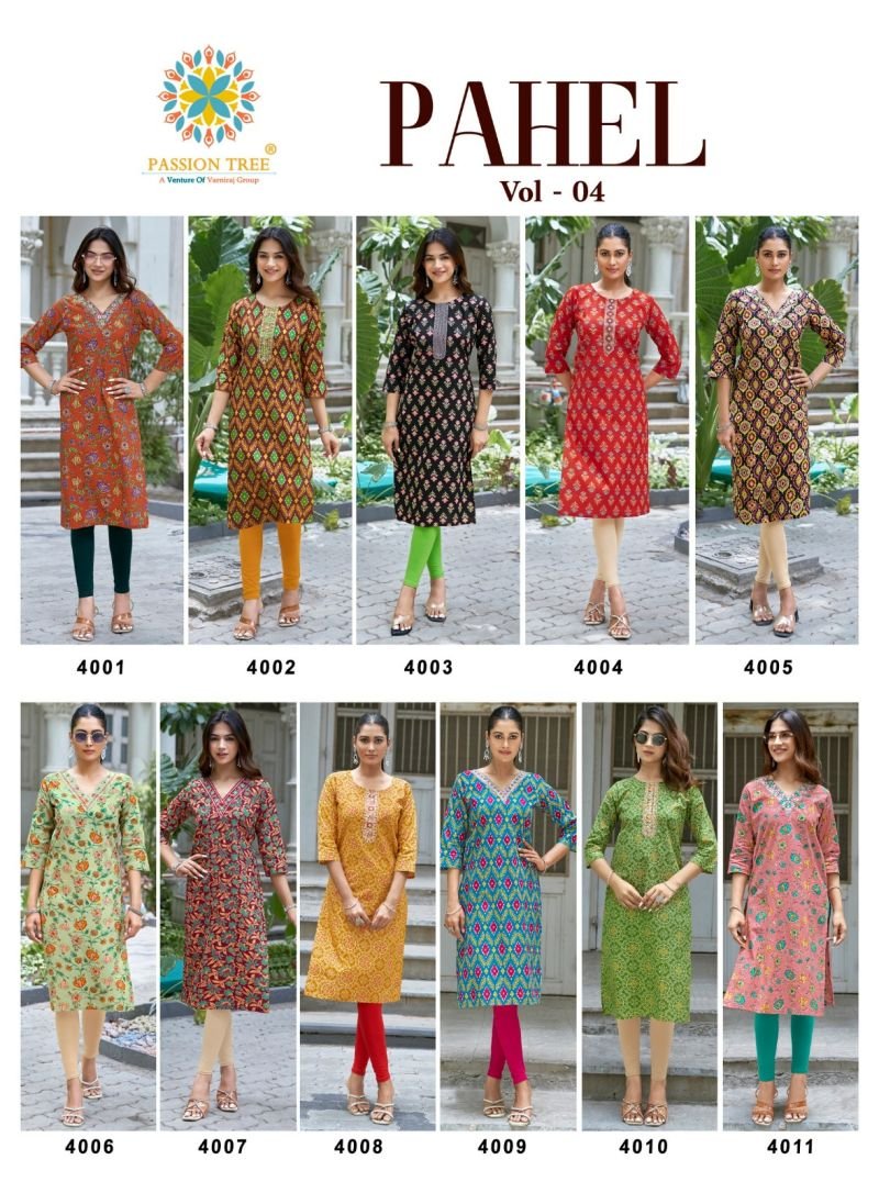 Latest Pahel Vol 4 By Passion Tree Cotton Printed Kurti Collection Wholesale 2026