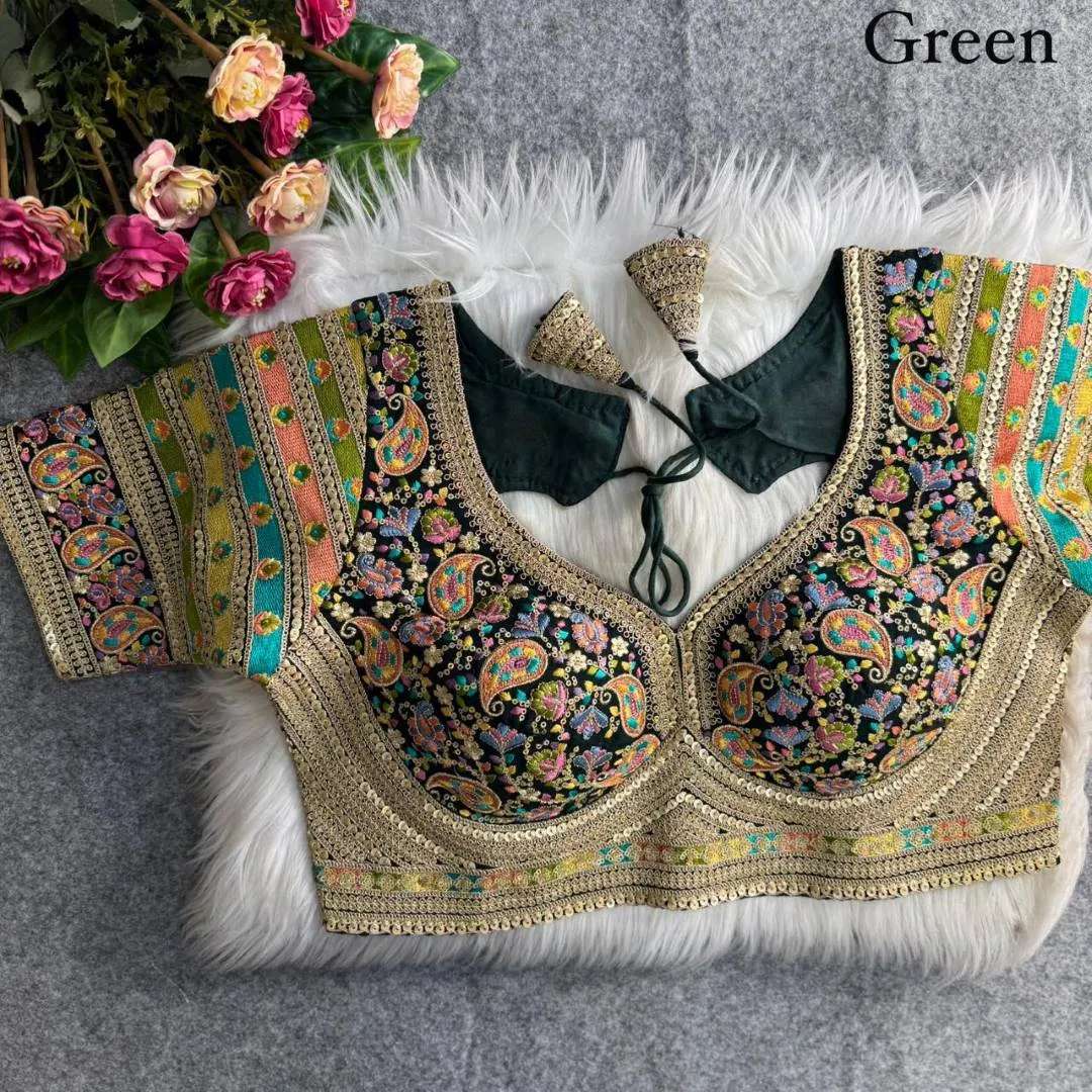 Launching Ruhi Kashmiri Thread Work Designer Wedding Readymade Blouse 2026
