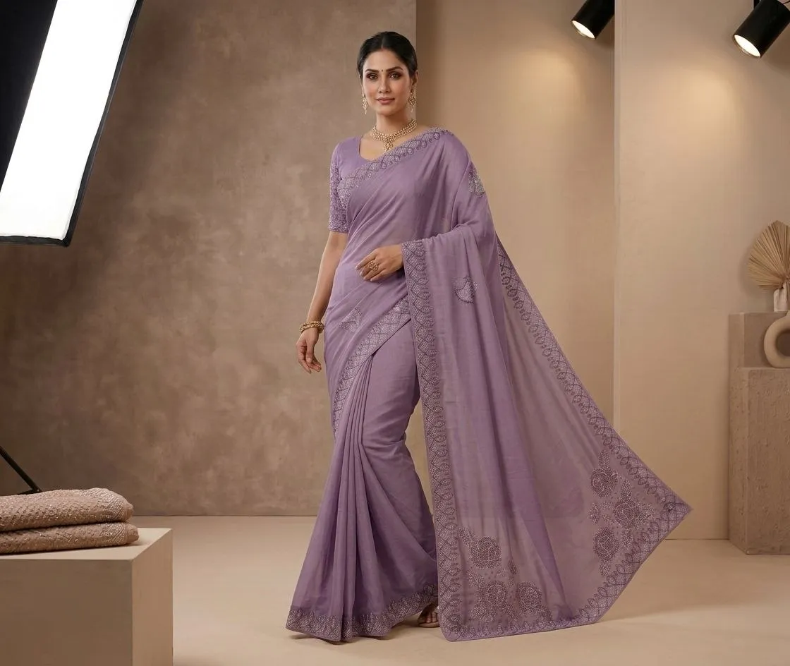 RRD 1010 Georgette Diamond Work Daily & Festival Wear Saree