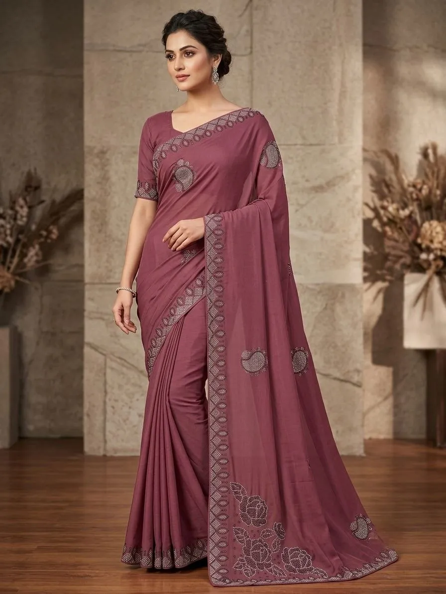 RRD 1010 Georgette Diamond Work Daily & Festival Wear Saree