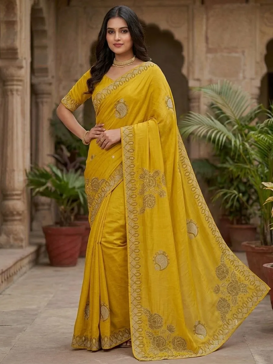 RRD 1010 Georgette Diamond Work Daily & Festival Wear Saree