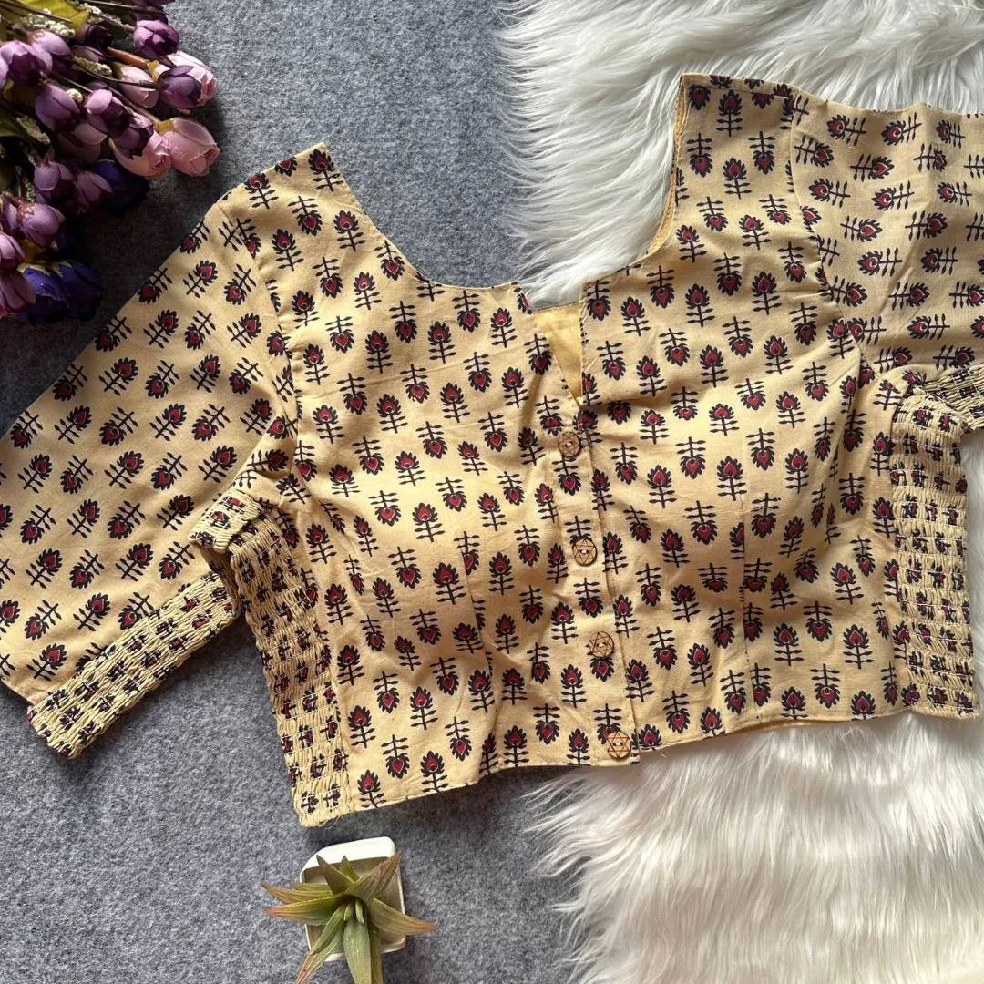 Beautiful Ruhi Ajrakh Cotton Readymade Blouse Supplier in Surat 2026