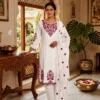 DKT 5180 Rayon Cotton Thread Embroidery Work Readymade Dress