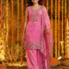 DKT 5166 Fandy Silk Sequence Embroidery Work Festival Sharara Suit With Dupatta