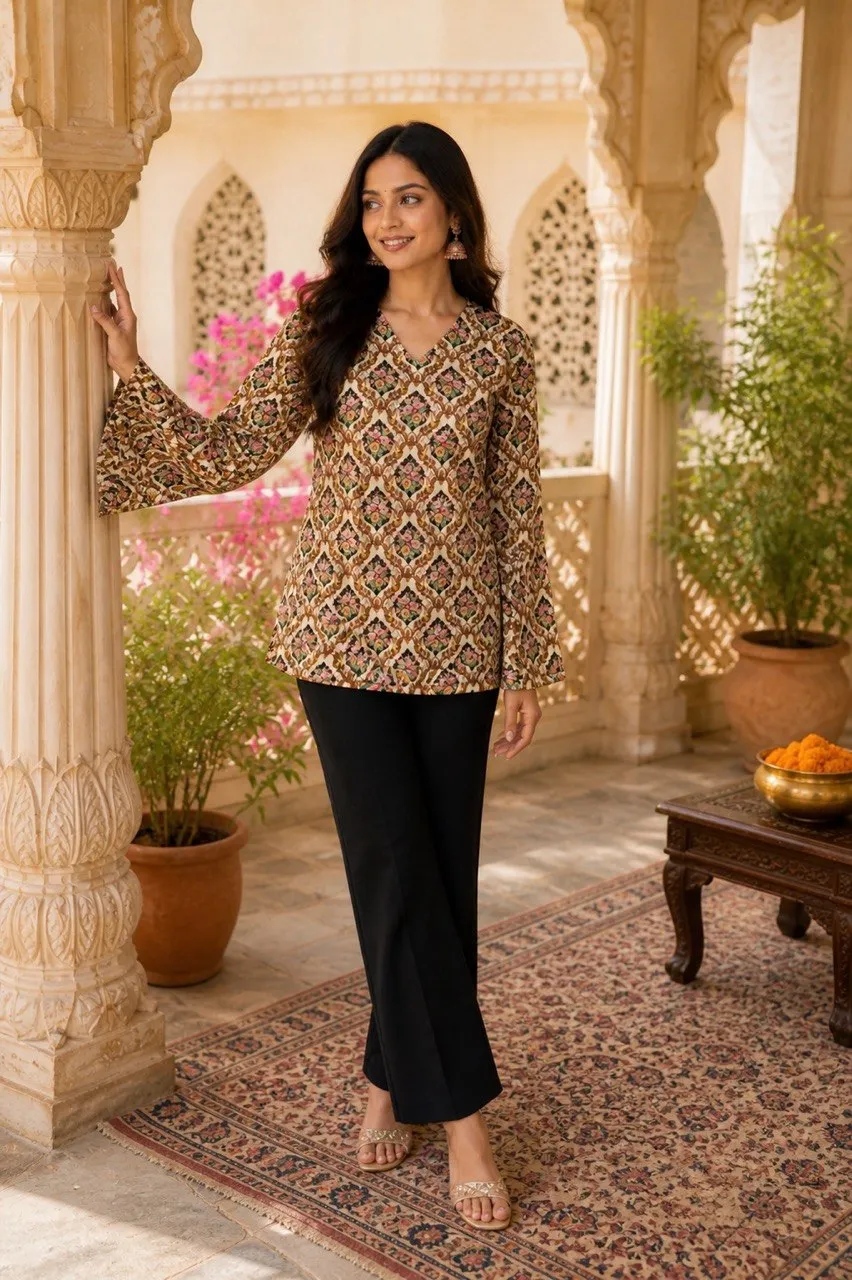 Aawiya RJ 51 Rayon Printed Daily Wear Short Kurti