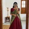 SS2016 Urvashi Lichi Silk Jacquard Work South Style Lehenga Saree