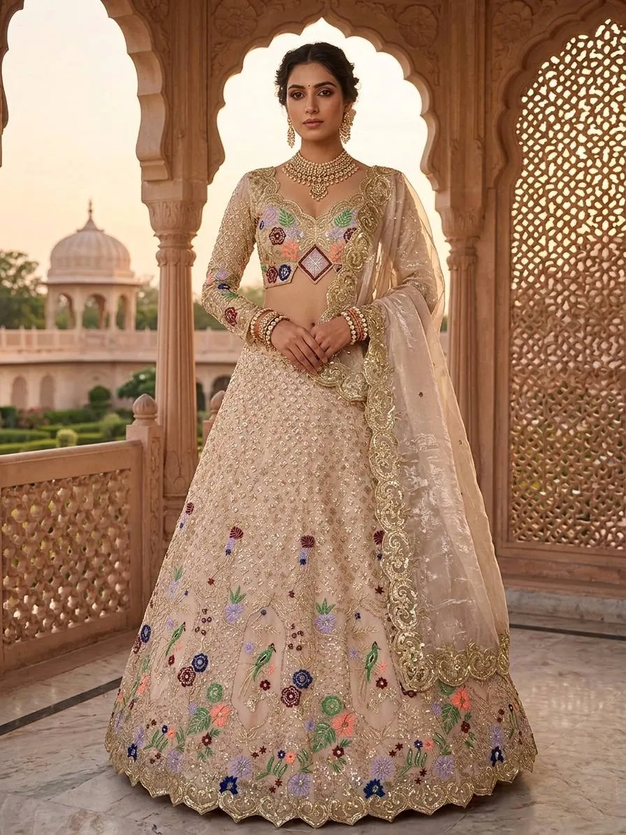 SBD 1775 Jimmy Choo Sequence Embroidery Lehenga Choli Exporters in India