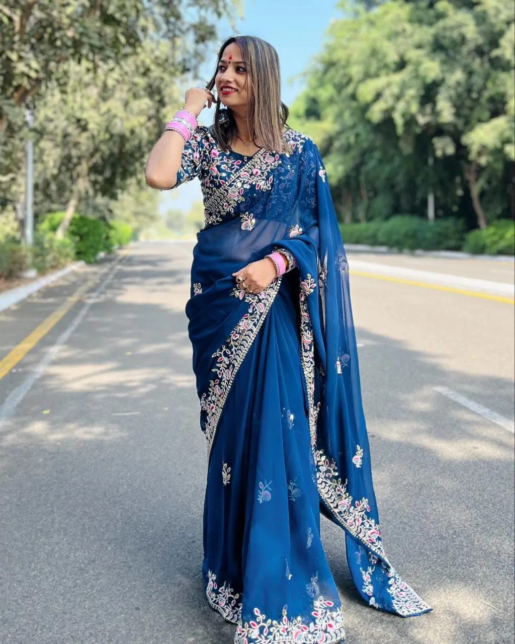 Kiara Manali Rangoli Silk Embroidery Party Wear Saree