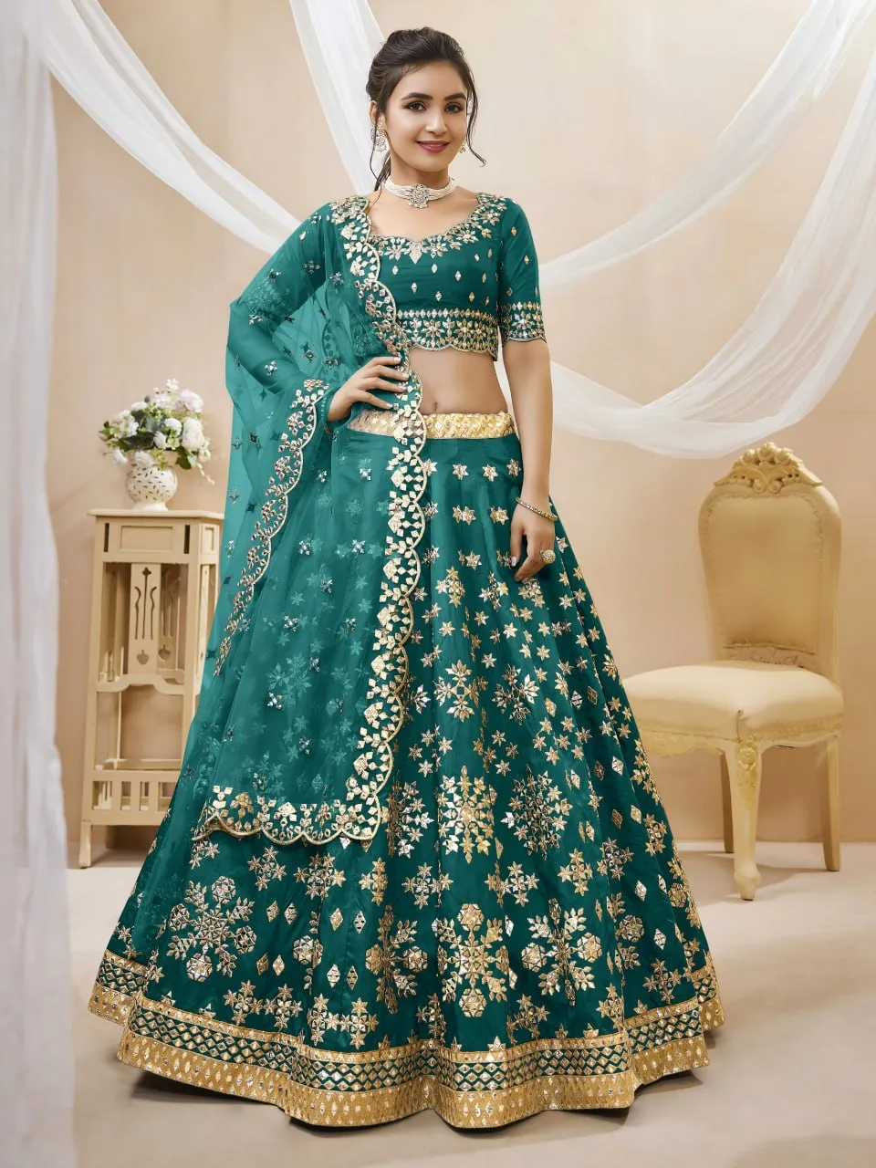 Zeel 501 Art Silk Zari Embroidery Work Wedding Lehenga Choli Collection