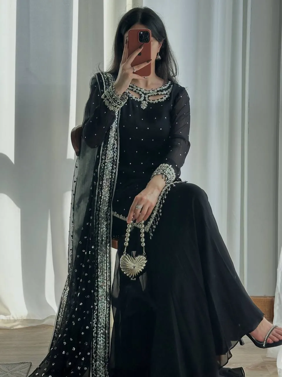 Sabina 5353 Georgette Designer Embroidery Sequence Work Party Wear Gharara Suit