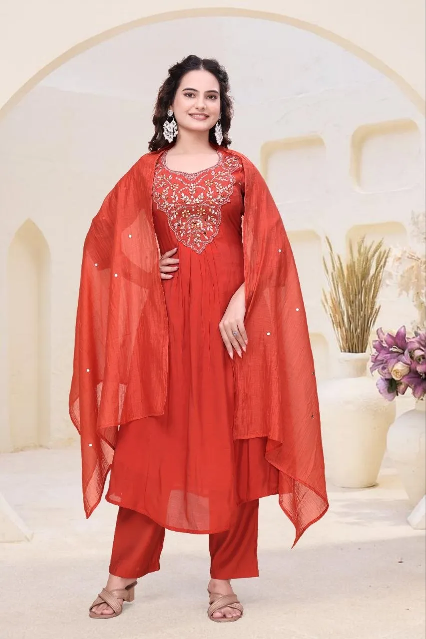 Beautiful AEA Mul Chanderi Fancy Hand Work Readymade Dress Collection 2026