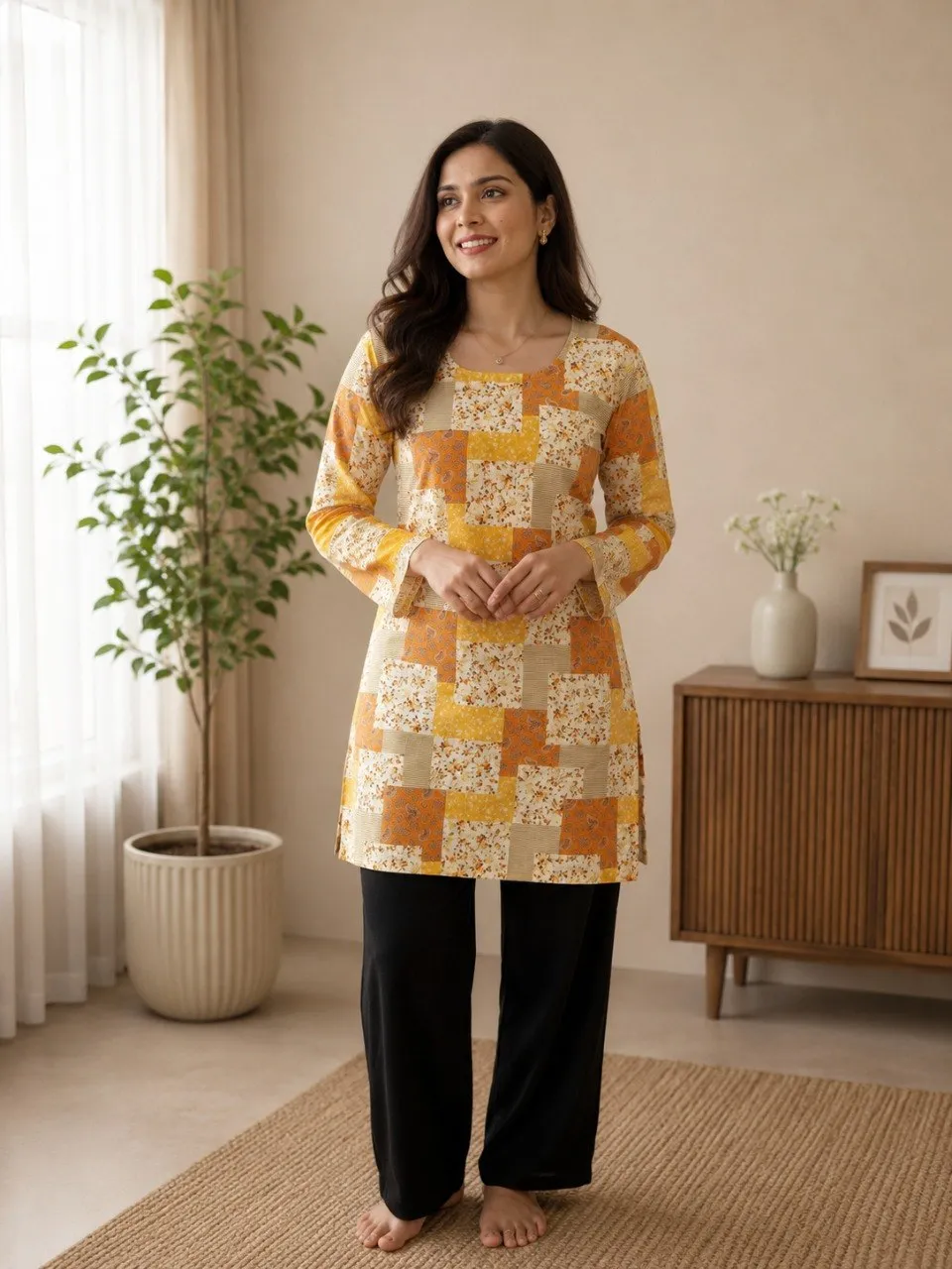 Aawiya RJ 42 Rayon Printed Short Kurti For Women