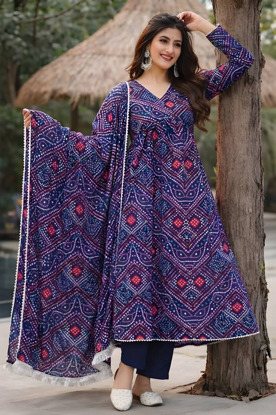 Shiv 381 Silk Bandhani Printed Festival Readymade Dress Exporter in India