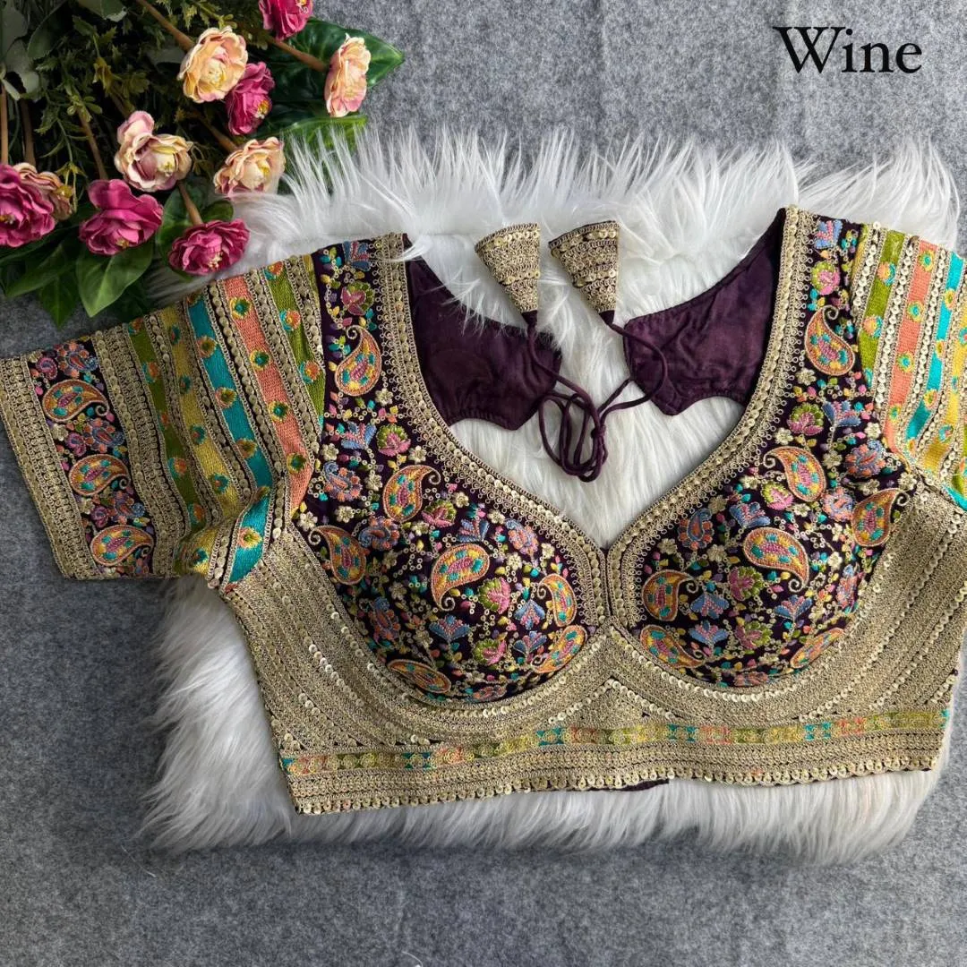 Launching Ruhi Kashmiri Thread Work Designer Wedding Readymade Blouse 2026