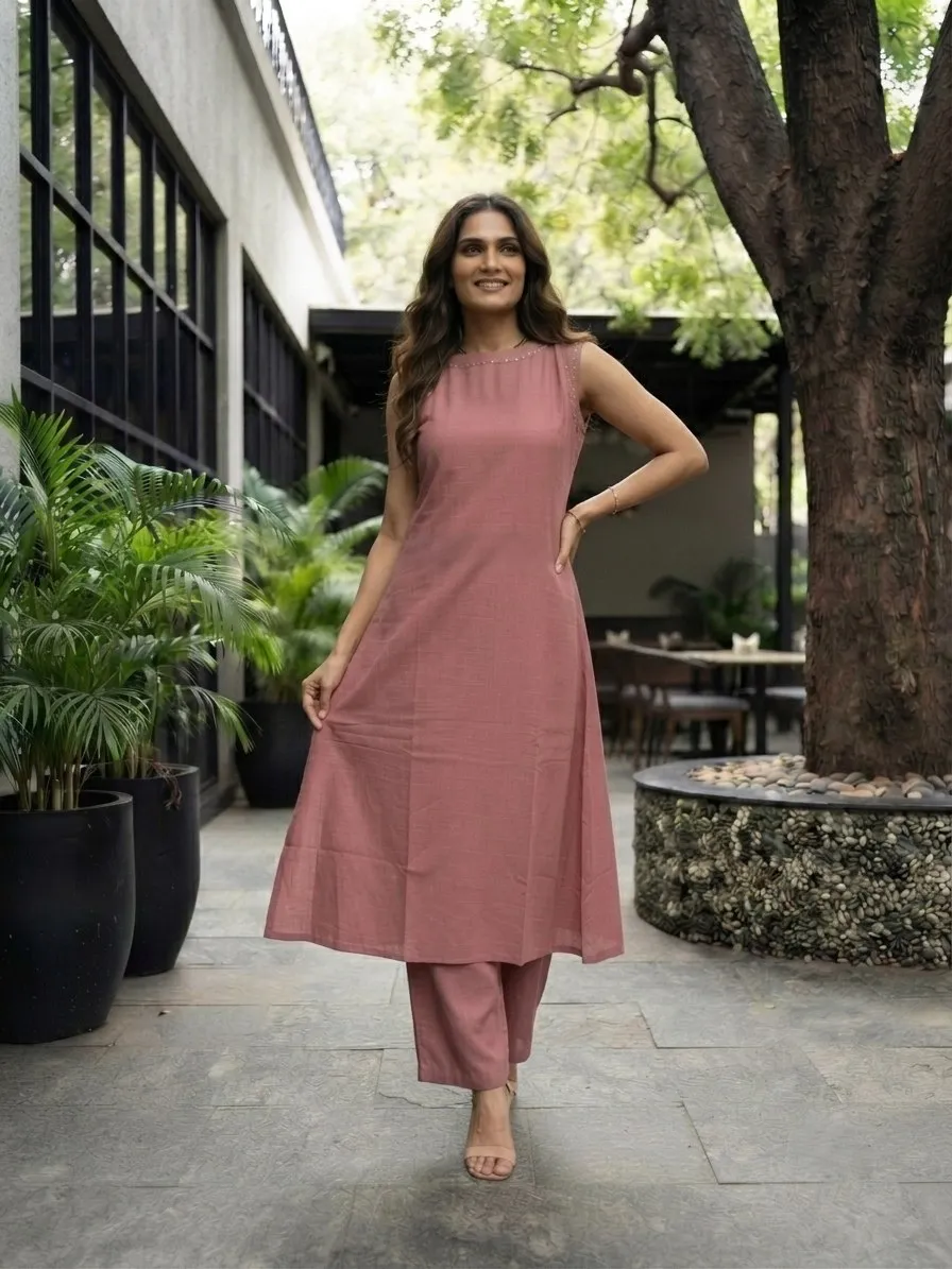 Shiv 2014 Cotton Hand Work Office Wear Co Ord Set