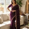SS1010 5575 Space Silk Sequence Embroidery Work Saree For Wedding