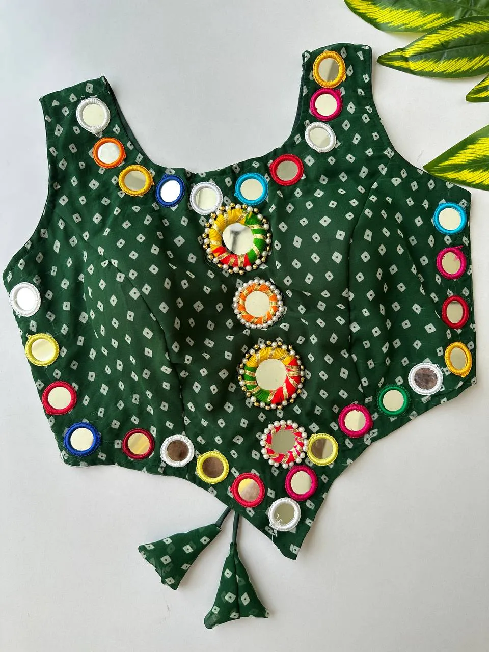 Launching Ruhi 21 Georgette Bandhani Mirror Work Navratri Trending Readymade Blouse 2026