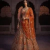 SBD 1859 Net Embroidery Work Orange Lehenga Choli Wholesale Market
