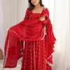 Deepika 1630 Chinon Silk Thread Sequence Work Anarkali Gown Pant Dupatta