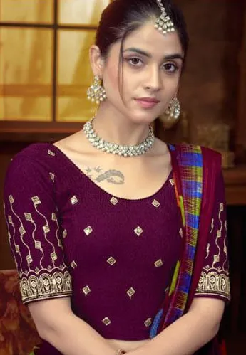 Chahana Georgette Embroidery Work Stretchable Big Size Blouse