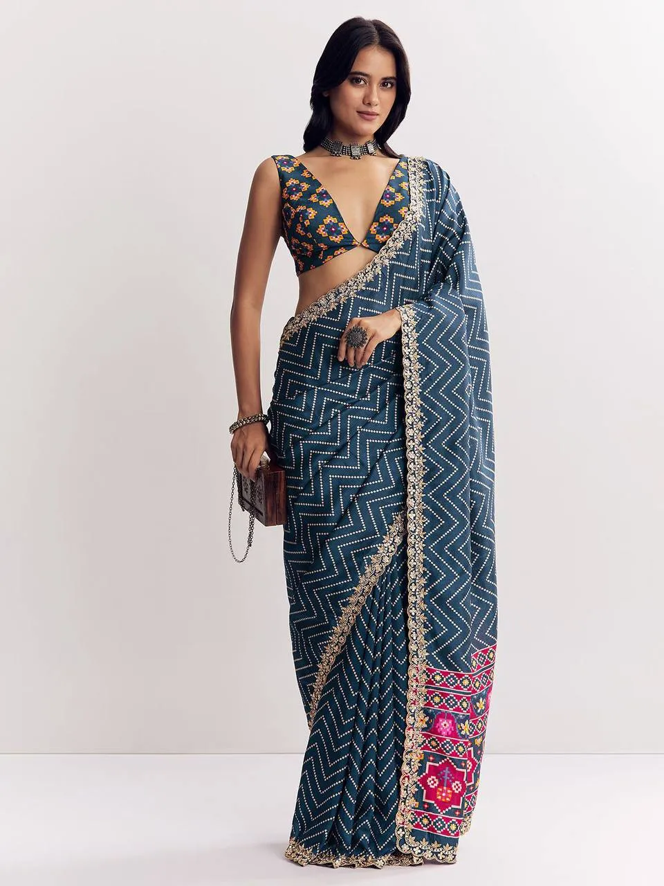Netra 102 Manipuri Silk Embroidery Work Trending Party Wear Saree