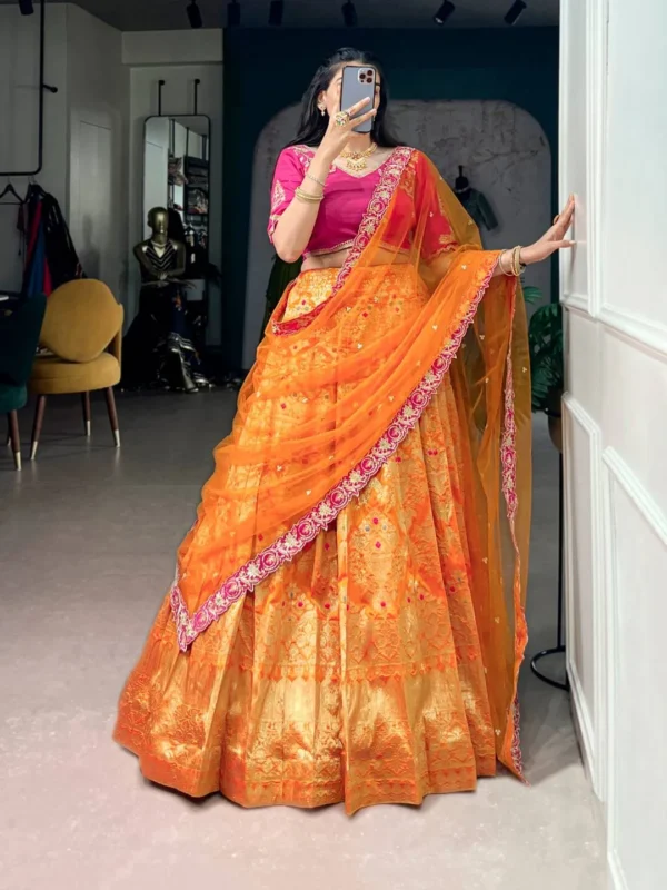 Launching WMN 2062 Jacquard Silk Zari Work Party Wear Lehenga Choli Collection 2026