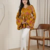 RRD Breathable Fuchsia Floral Printed Trending Style Top For Women