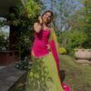 STD 6123 Vichitra Silk Zari Embroidery Work Wedding Kurti Skirt Dupatta
